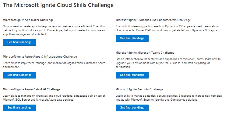 Microsoft Ignite Cloud Challenge 2020